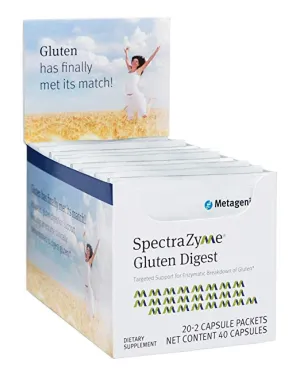 Ферменты для переваривания глютена, SpectraZyme Gluten Digest, Metagenics, 20 шт. 2-х капсульных пакетов