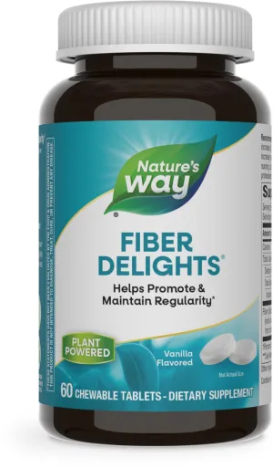 Клітковина, Fiber Delights, Nature's Way, зі смаком ванілі, 60 жувальних таблеток