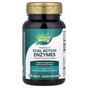 Ферменты для мышц и пищеварения, Mega-Zyme, Dual Action Enzymes, Nature's Way, двойного действия, 100 таблеток