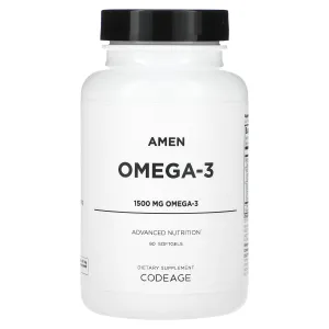Омега-3, Omega-3, Amen, CodeAge, 1500 мг, 90 гелевих капсул (1500 мг на гелеву капсулу)