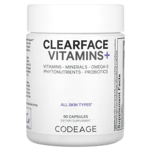 Вітаміни+, Clearface Vitamins+, CodeAge, 90 капсул (біла пляшка)