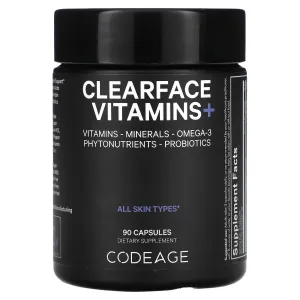 Вітаміни+, Clearface Vitamins+, CodeAge, 90 капсул