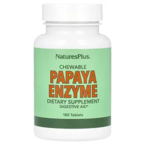 Фермент папайи, Papaya Enzyme, Nature's Plus, 180 жевательных таблеток
