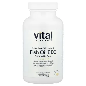 Риб'ячий жир, Ultra Pure Fish Oil 800, Vital Nutrients, смак лимона, 800 мг, 90 гелевих капсул