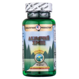 Акулячий хрящ, Shark Cartilage, Healthyway Production Inc, 50 капсул