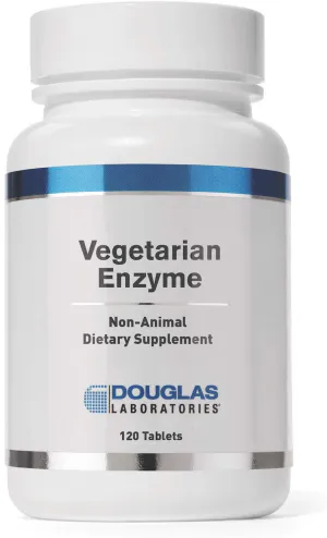 Ферменты, пригодные для вегетарианцев, Vegetarian Enzyme, Douglas Laboratories, 120 таблеток