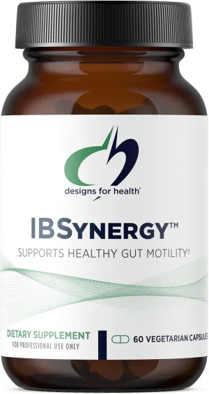 Поддержка ЖКТ, нервной системы и мозга, IB Synergy, Designs for Health, 5-HTP, L-глутамин и сахаромицеты, 60 веганских капсул