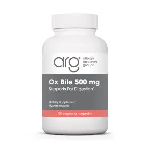 Екстракт бичачої жовчі (Ox Bile), Allergy Research, 500 мг, 100 капсул
