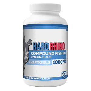 Омега 3-6-9, рыбий жир, Omega 3-6-9 Compound Fish Oil, Hard Rhino, 1000 мг, 200 гелевых капсул