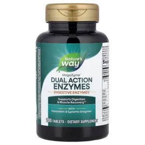 Ферменты для мышц и пищеварения, Mega-Zyme®, Dual Action Enzymes, Nature's Way, двойного действия, 200 таблеток