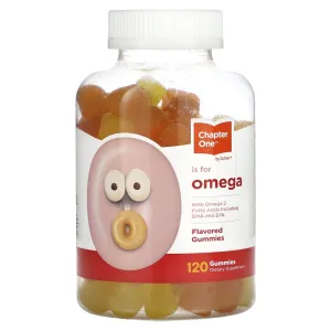 Омега 3, Omega Gummies with Omega 3 Fatty Acids EPA & DHA, Chapter One, ЕПК та ДГК, зі смаком, 120 жувальних таблеток