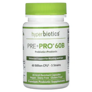 Пробиотики + пребиотики, PRO-15, Prebiotic + Probiotic, Hyperbiotics, 5 млрд КОЕ,  60 микрожемчужин замедленного действия
