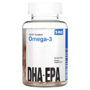 Омега-3 (DHA + EPA), со вкусом лимона, апельсина, клубники, Omega-3, T.RQ, для взрослых, 60 жевательных конфет
