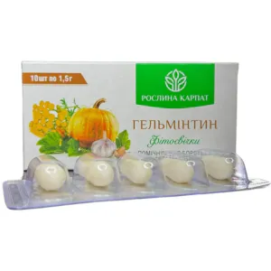 Фитосвечи Гельминтин, Рослина Карпат, природный антипаразитарный комплекс, 1500 мг, 10 фитосвечей