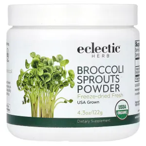 Ростки брокколи, порошок, Broccoli Sprouts Powder, Eclectic Herb, свежий концентрированный экстракт, веган, 122 г