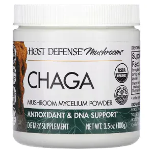 Чага, Chaga, Host Defense, Mushrooms, порошок грибного мицелия, 100 г