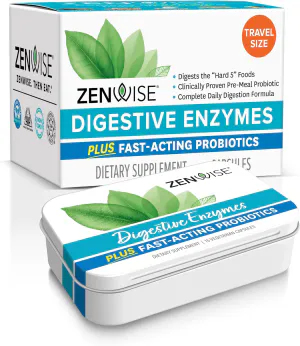Пищеварительные ферменты, пробиотики и пребиотики, Daily Digestive Enzymes with Prebiotics + Probiotics, Zenwise Health, ежедневные, 15 вегетарианских капсул