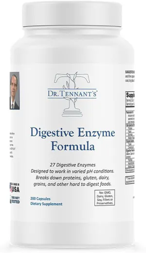 Пищеварительные ферменты, комплекс, Digestive Enzymes Formula, Dr. Tennant's, 200 вегетарианских капсул