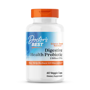 Пробиотики для пищеварения, Digestive Health, Probiotic 2 Billion with LactoSpore, Doctor's Best, 2 млрд КОЕ, 60 веганских капсул