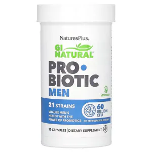 Пробиотики для мужчин GI, 60 млрд КОЕ, GI Natural Probiotic Men, Nature's Plus, 30 капсул