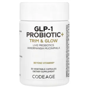Пробиотик GLP-1 с пребиотиком и постбиотиком, GLP-1 Probiotic + Trim & Glow, Codeage, 30 веганских капсул