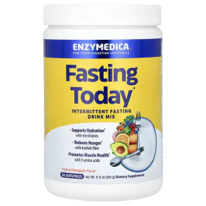 Электролитный напиток для периодического голодания, Intermittent Fasting Drink Mix, Enzymedica, Fasting Today, со вкусом тропического ананаса, 264 г.