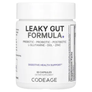 Здоровый кишечник, Leaky Gut Formula, Codeage, формула от повышенной проницаемости кишечника, 60 веганских капсул