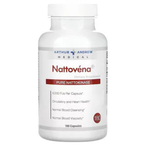 Наттокиназа, Nattovena, Arthur Andrew Medical, чистая, 4000 FU, 180 капсул