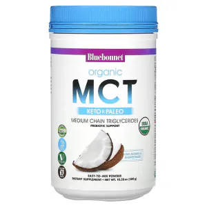 МСТ, Organic MCT Powder, Bluebonnet Nutrition, органический порошок, без вкуса, 300 г