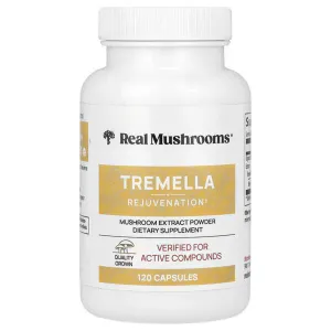 Тремелла, Tremella, Real Mushrooms, экстракт гриба порошок, 120 веганских капсул
