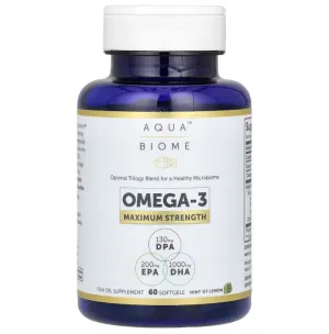 Омега-3, максимальна сила дії, Omega-3, Maximum Strength, Enzymedica, з лимонним смаком, 2000 мг, 60 капсул (1000 мг на 1 капсулі)