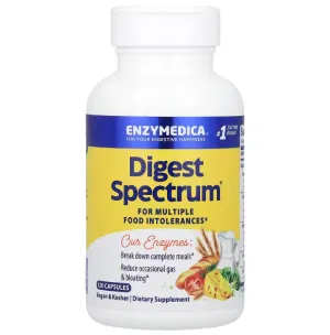 Ферменти від харчової непереносимості, Digest Spectrum, Enzymedica, для веганів, 120 капсул