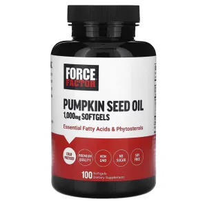 Гарбузова олія, Pumpkin Seed Oil, Force Factor, 2000 мг, 100 капсул (1000 мг на 1 капсулу)