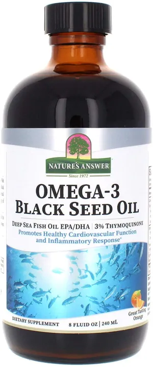 Омега-3 с маслом черного тмина, Omega-3 with Black Seed Oil, Nature's Answer, 240 мл