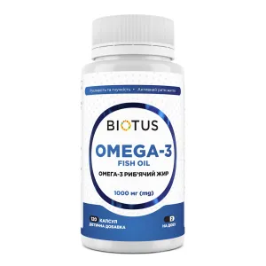 Омега-3 ісландський риб'ячий жир, Omega-3 Fish Oil, Biotus, 120 капсул (1000 мг на 2 капсули)