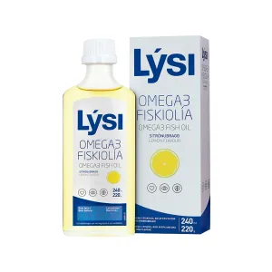 Омега-3, Рыбий жир, Omega-3 Fish Oil, LYSI, жирные кислоты EPA/DHA, вкус лимона, 240 мл
