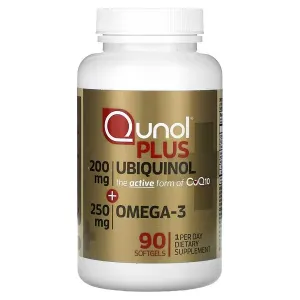 Убіхінол Плюс + Омега 3, Plus Ubiquinol + Omega-3, 200 мг + 250 мг, 90 гелевих капсул