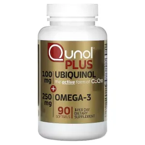 Убіхінол Плюс+ Омега 3, Plus Ubiquinol + Omega-3, 100 мг + 250 мг, 90 гелевих капсул