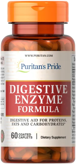 Мульти энзимы, Super Strength Multi Enzyme, Puritan's Pride, 60 каплет