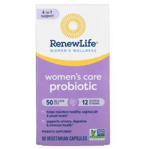Вагинальный пробиотик для женщин, Ultimate Flora, Women's Vaginal Probiotic, Renew Life, 50 млрд КОЕ, 60 вегетарианских капсул
