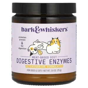 Пищеварительные ферменты для котов и собак на мясной диете, Bark and Whiskers, Meat-Based Diet Digestive Enzymes, For Cats and Dogs, Dr. Mercola, 75 г