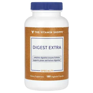 Травні ферменти, Digest Extra, The Vitamin Shoppe, 180 рослинних капсул