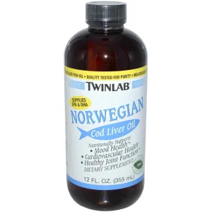 Рыбий жир из печени трески, Twinlab, Мята, 355 м